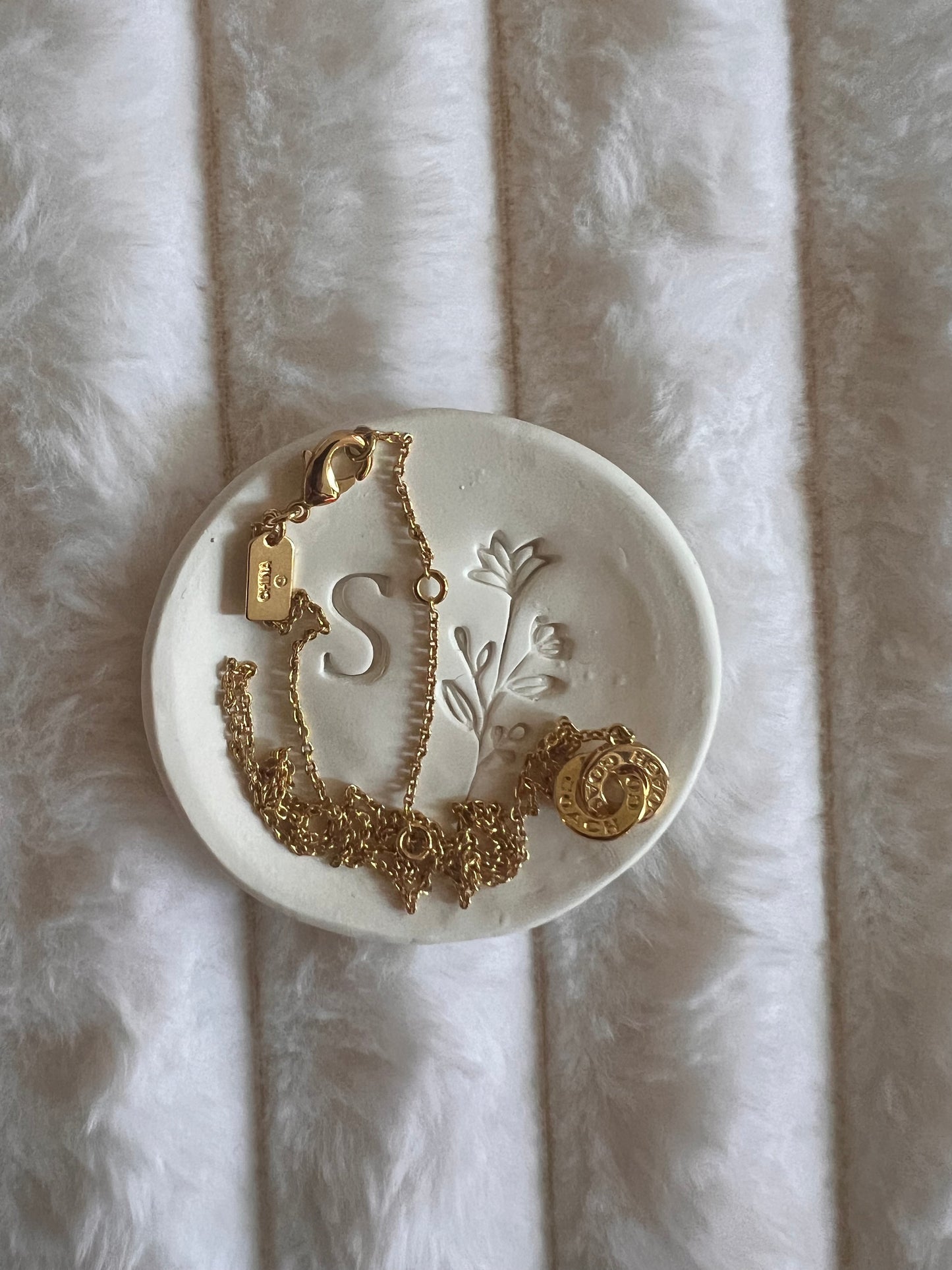 Rustic Clay Trinket Dish | Personalized Ring Dish with Initials | Custom Jewelry Holder for Bridesmaids, Weddings & Couples