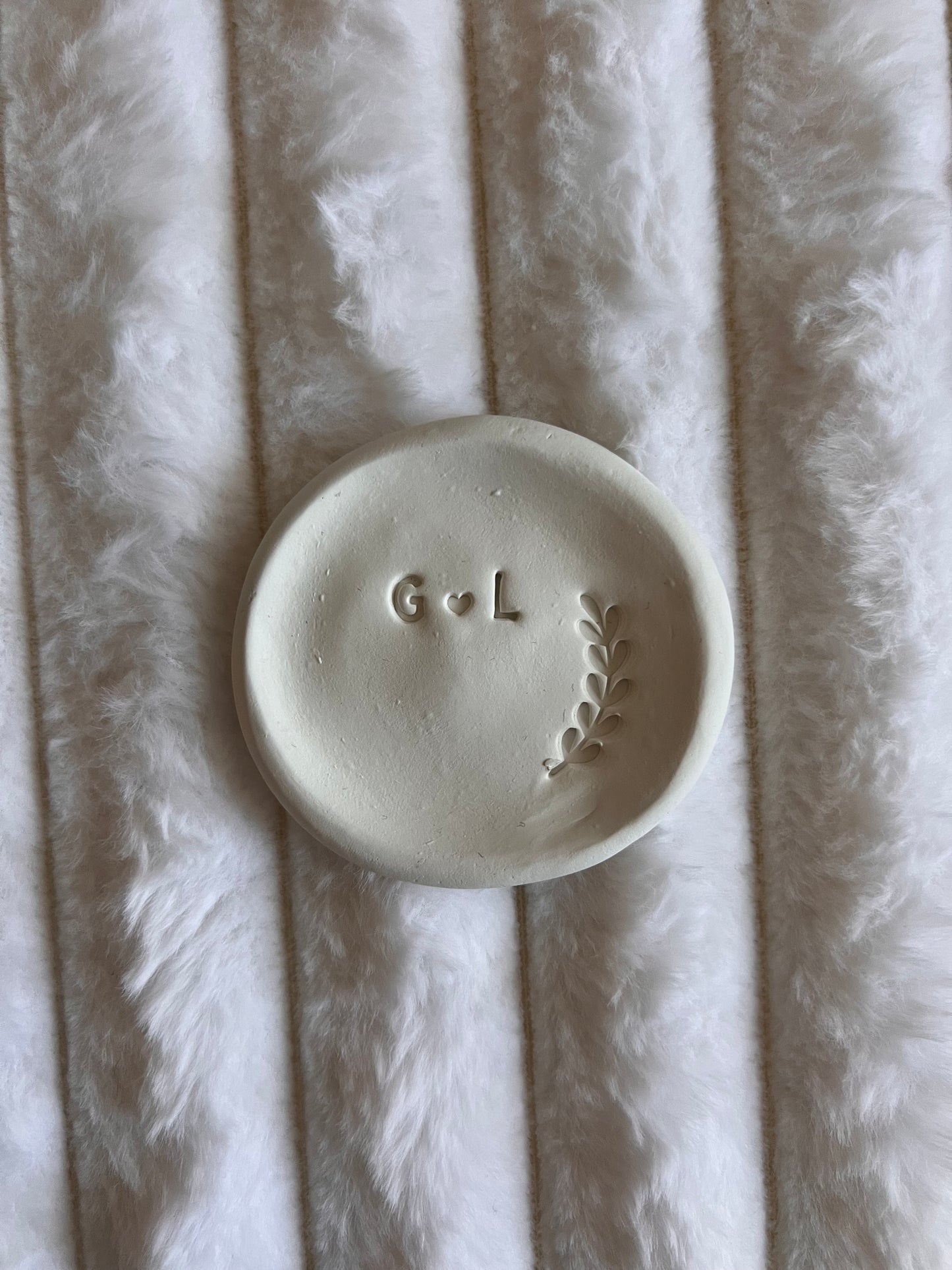 Rustic Clay Trinket Dish | Personalized Ring Dish with Initials | Custom Jewelry Holder for Bridesmaids, Weddings & Couples